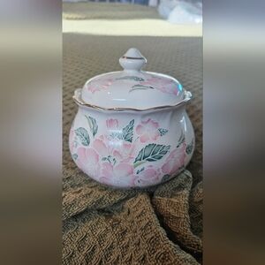 Pink Floral Ginger Jar